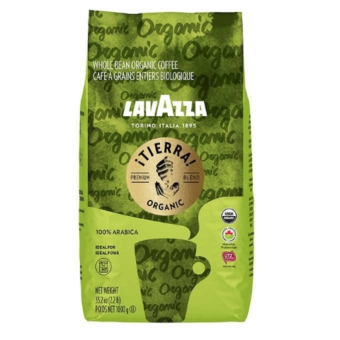 Cà phê nguyên hạt hữu cơ, rang kiểu ý lavazza tierra organic whole bean coffee, italian roast