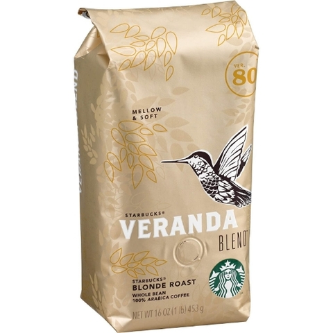 Cà phê nguyên hạt starbucks veranda blend whole bean coffee, blone roast