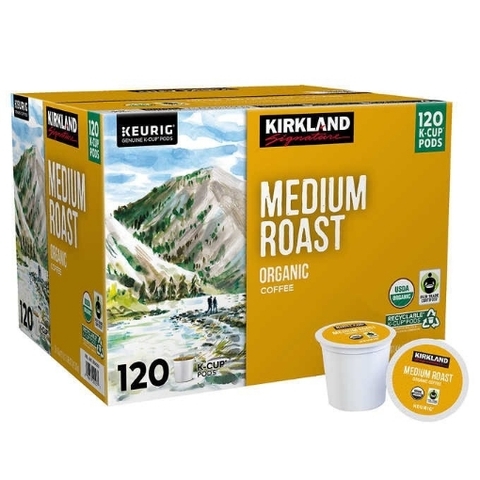 Cà phê rang vừa hữu cơ dạng cốc kirkland signature coffee organic medium roast k-cup pod