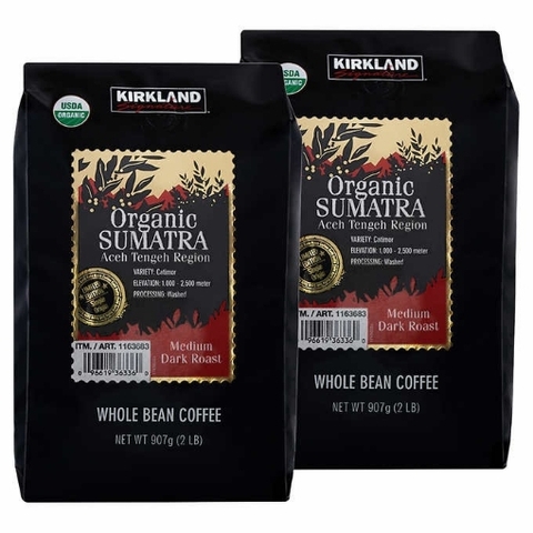Cà phê nguyên hạt sumatra hữu cơ kirkland signature organic sumatra whole bean coffee