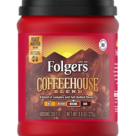 Cà phê rang xay đậm vừa folgers coffeehouse blend medium dark roast ground coffee 6 pack