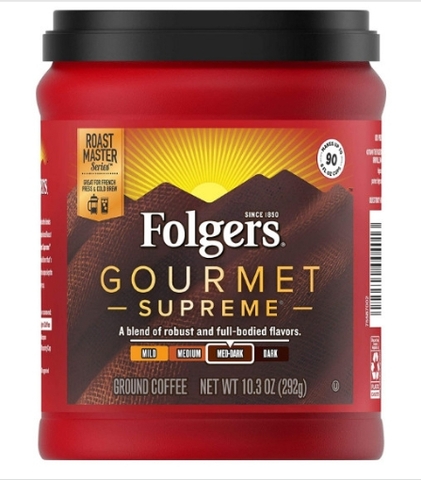 Cà phê rang xay đậm vừa folgers gourmet supreme medium dark roast ground coffee