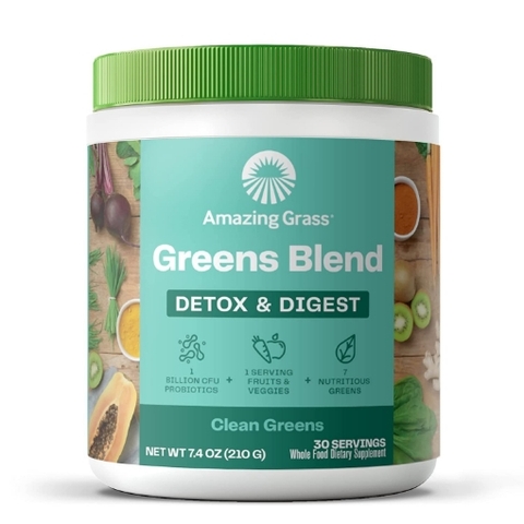 Bột rau củ quả amazing grass greens blend detox & digest powder, 210g