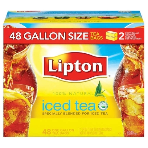 Trà đen đá túi lọc lipton iced tea, gallon tea bags