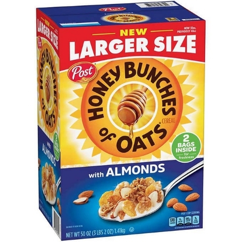 Ngũ cốc yến mạch mật ong & hạnh nhân post honey bunches of oats cereal, with almonds