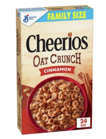 Ngũ cốc yến mạch nguyên hạt, quế general mills cheerios cinnamon oat crunch breakfast cereal