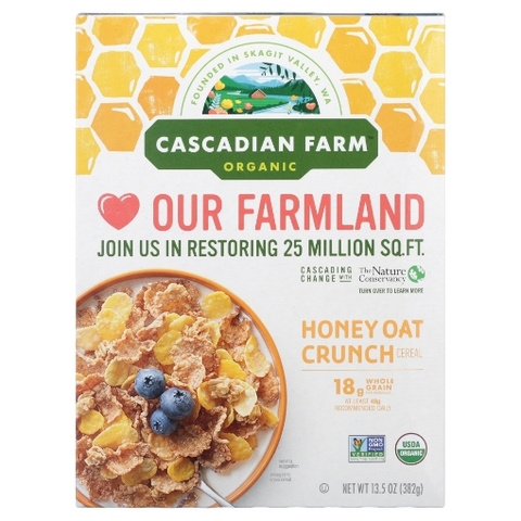 Ngũ cốc yến mạch mật ong hữu cơ cascadian farm organic honey crunch oat cereal