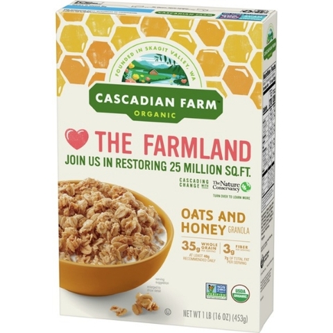 Ngũ cốc yến mạch mật ong hữu cơ cascadian farm organic granola, oats and honey cereal