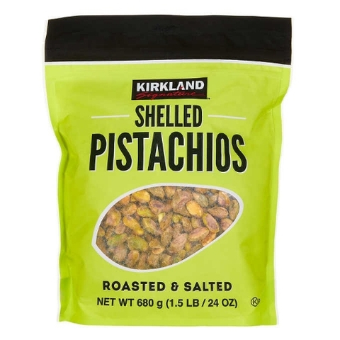 Hạt dẻ cười tách vỏ rang muối kirkland signature shelled pistachios