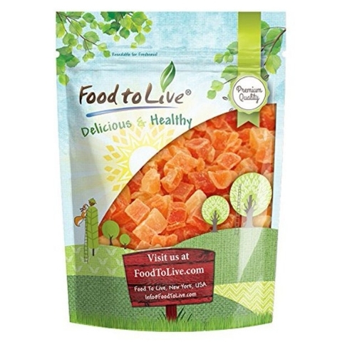 Đu đủ sấy khô cắt hạt lựu food to live diced dried papaya