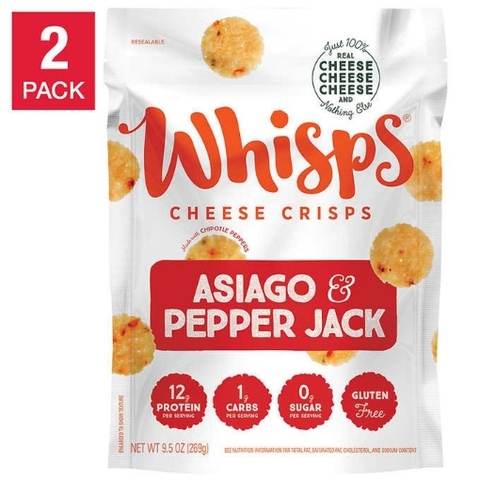 Bánh phô mai giòn hạt tiêu whisps asiago & pepperjack cheese crisps