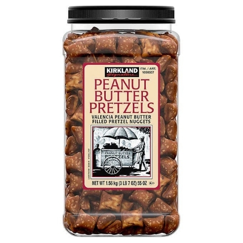 Bánh cốm bơ đậu phộng kirkland signature peanut butter filled pretzel nuggets