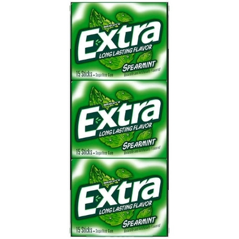 Kẹo cao su không đường vị bạc hà á wrigley's extra sugar free gum, spearmint