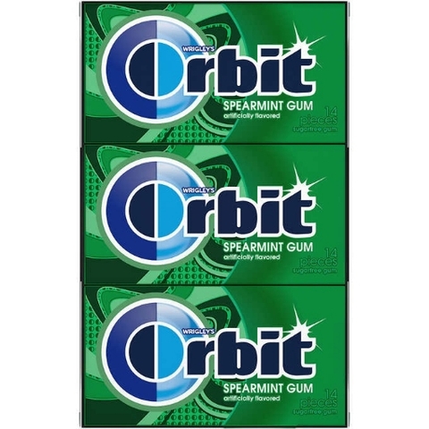Kẹo cao su không đường vị bạc hà á orbit sugar free gum, spearmint