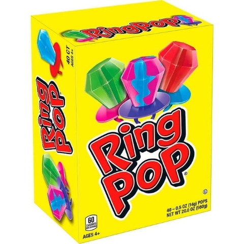 Kẹo mút hình chiếc nhẫn topps ring pops, variety