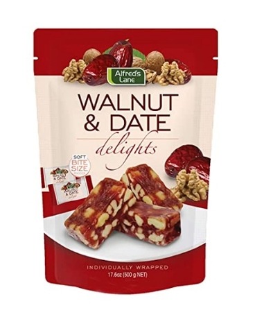 Kẹo mứt quả óc chó và quả chà là alfred's lane 500g - alfred's lane walnut & date delights 17.6oz
