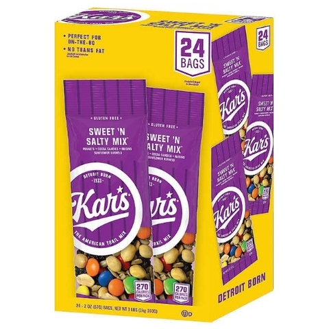 Hạt tổng hợp và sô-cô-la kar's trail mix, sweet'n salty