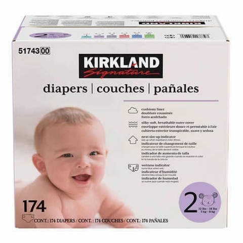 Tã dán em bé từ 5 - 8 kg kirkland signature diapers sizes 2 ( 12-18 ib/ 5-8 kg )