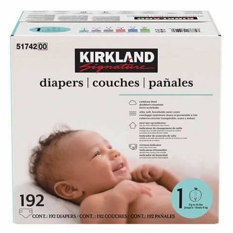 Tã dán em bé từ 4 - 6 kg kirkland signature diapers sizes 1 ( 8-14 ib/ 4-6 kg )