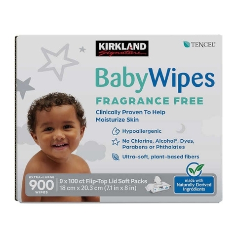 Khăn lau cho bé không mùi kirkland signature baby wipes fragrance free