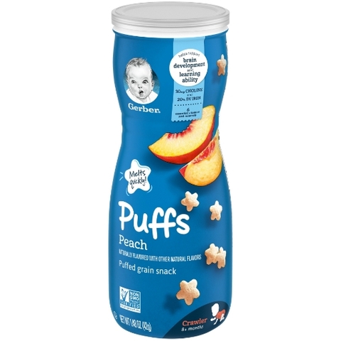 Bánh ăn dặm cho bé trên 8 tháng vị đào gerber stage 3, peach baby snack