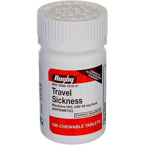 Thuốc chống say tàu xe , vấn đề về dạ dày rugby travel sickness chewables 25mg , 100 viên