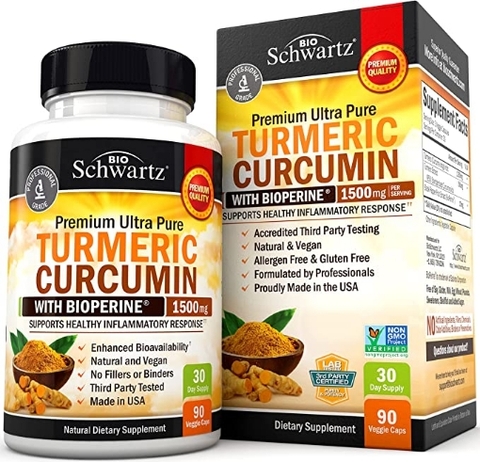 Thuốc hỗ trợ khớp nghệ curcumin with bioperine 1500mg 90 viên