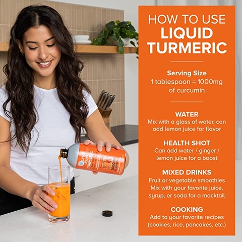 Thuốc uống tinh chất nghệ tươi dạng nước Qunol Liquid Turmeric 1000mg, 30.4fl oz