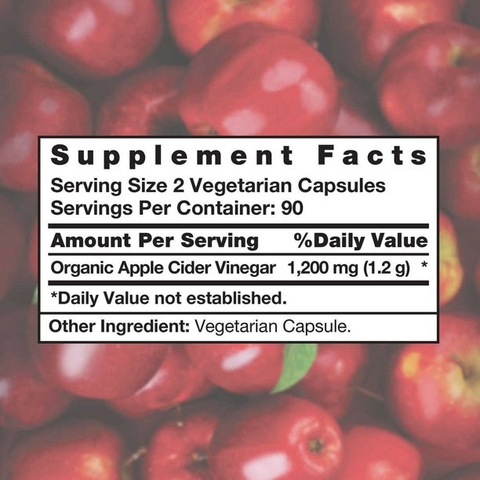 Viên uống giảm cân giấm táo Nature's Truth Apple Cider Vinegar 1200 mg,180 viên