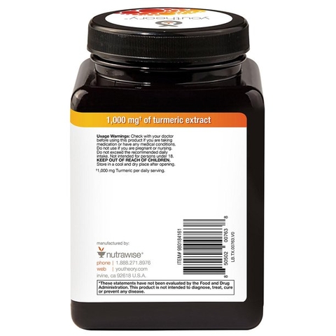 Viên uống tinh chất nghệ Youtheory Turmeric Extra Strength Formula 1000mg, 180 viên