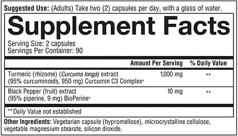Viên uống tinh chất nghệ Youtheory Turmeric Extra Strength Formula 1000mg, 180 viên