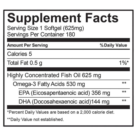 Viên uống dầu cá Pure Alaskan Omega-3 500 mg EPA + DHA, 180 viên