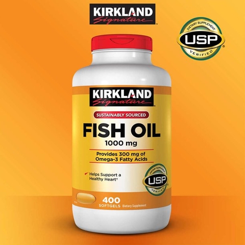 M16 KS FISH 400 Viên uống dầu cá Kirkland Signature Fish Oil 1000 mg, 400 viên