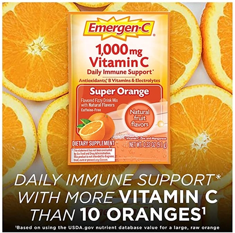 Bột hòa tan Vitamin C hỗ trợ miễn dịch hàng ngày Emergen-C Vitamin C 1,000 mg Daily Immune Support, 60 gói