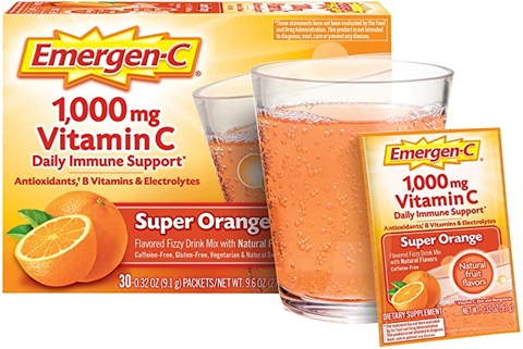 Bột hòa tan vitamin c hỗ trợ miễn dịch hàng ngày Emergen-C Vitamin C 1,000 mg Daily Immune Support, 30 gói