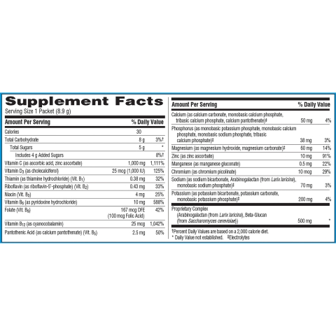 Bột hòa tan Vitamin C + Vitamin D & Kẽm Emergen-C Immune+ 1000 mg Vitamin C  Plus Vitamin D & Zinc, Citrus