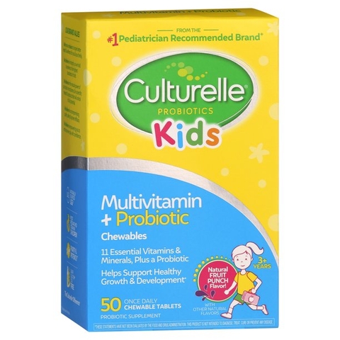 Viên nhai hỗ trợ tiêu hóa và miễn dịch cho bé Culturelle Kids Complete Multivitamin + Probiotic Chewable, 50 viên.