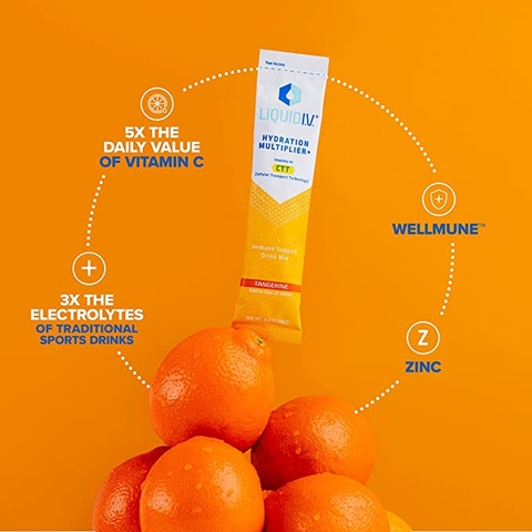 Bột điện giải hương quýt Liquid I.V. Hydration Multiplier Plus Immune Support, Tangerine