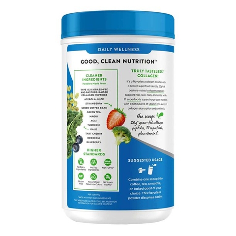 Bột siêu thực phẩm bổ sung Collagen Orgain Collagen + Superfoods Unflavored, 1.6lbs