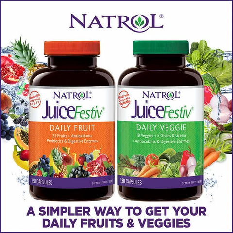 Viên uống bổ sung Vitamin từ rau củ quả nNatrol JuiceFestiv Daily Fruit & Veggie, 240 viên