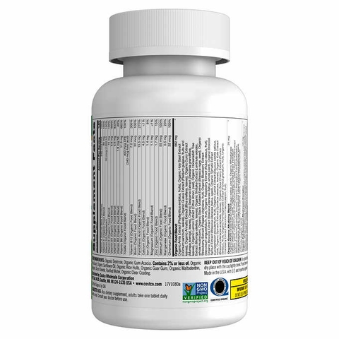 Viên uống bổ sung vitamin tổng hợp hữu cơ Kirkland Signature USDA Organic Multivitamin, 80 viên