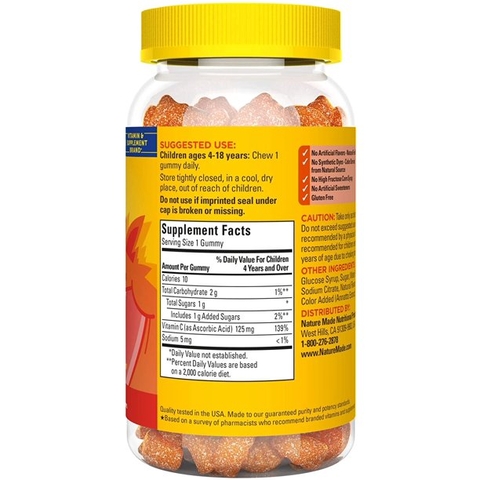 Kẹo dẻo bổ sung Vitamin C Nature Made Kids First Vitamin C 125 mg
