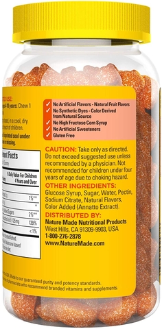 Kẹo dẻo bổ sung Vitamin C Nature Made Kids First Vitamin C 125 mg