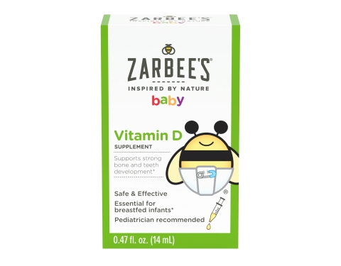 Bổ sung Vitamin D dành cho trẻ sơ sinh dạng nhỏ giọt Zarbee's Vitamin D Drops for Infants 400IU (10mcg)