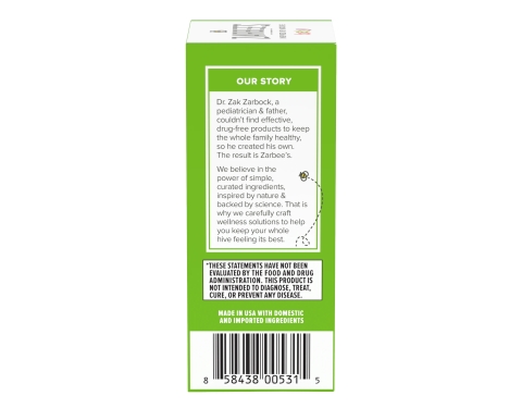 Bổ sung Vitamin D dành cho trẻ sơ sinh dạng nhỏ giọt Zarbee's Vitamin D Drops for Infants 400IU (10mcg)