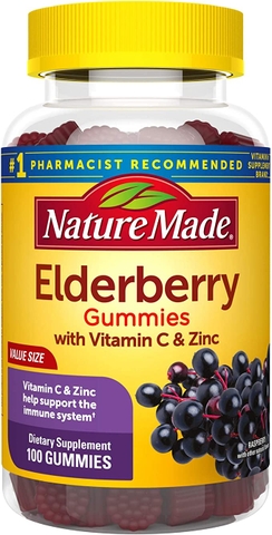 Kẹo dẻo bổ sung Vitamin C và kẽm Nature Made Elderberry Gummies with Zinc and Vitamin C