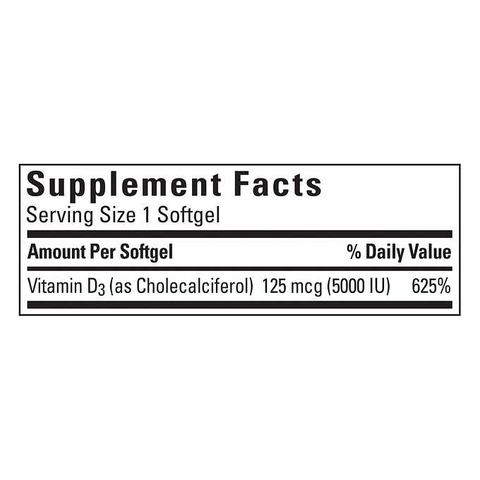 Viên uống tăng cường bổ sung Vitamin D3 Nature Made Extra Strength Vitamin D3 125 mcg, 220 viên