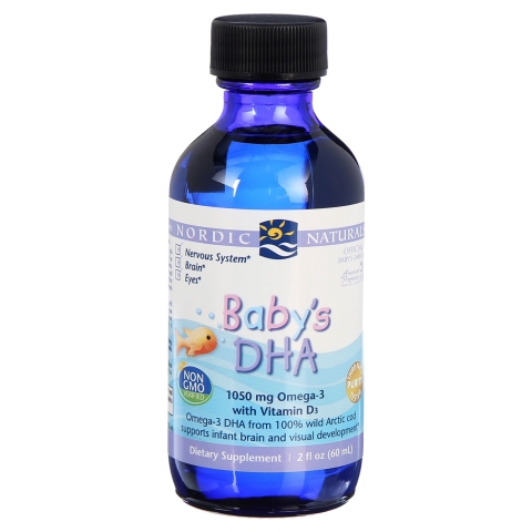 Siro Hỗ trợ Phát triển Trí não, Thị giác và Hệ Thần kinh ở trẻ sơ sinh - Nordic Naturals Baby’s DHA - 2 oz