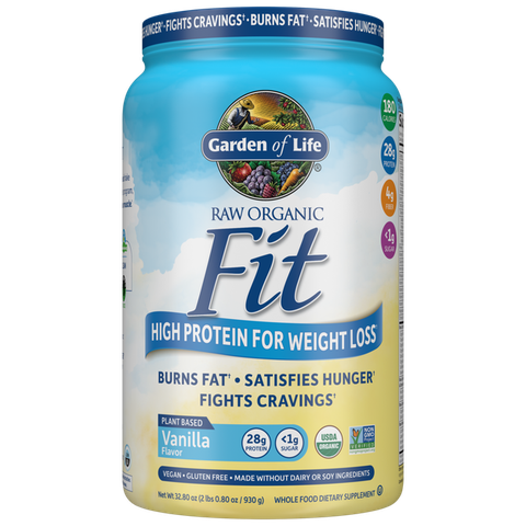 Bột protein hữu cơ thô hương vanilla Garden Of Life Raw Organic Fit