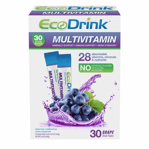 Bổ sung vitamin từ bột trái cây hòa tan EcoDrink Multivitamin, 30 gói